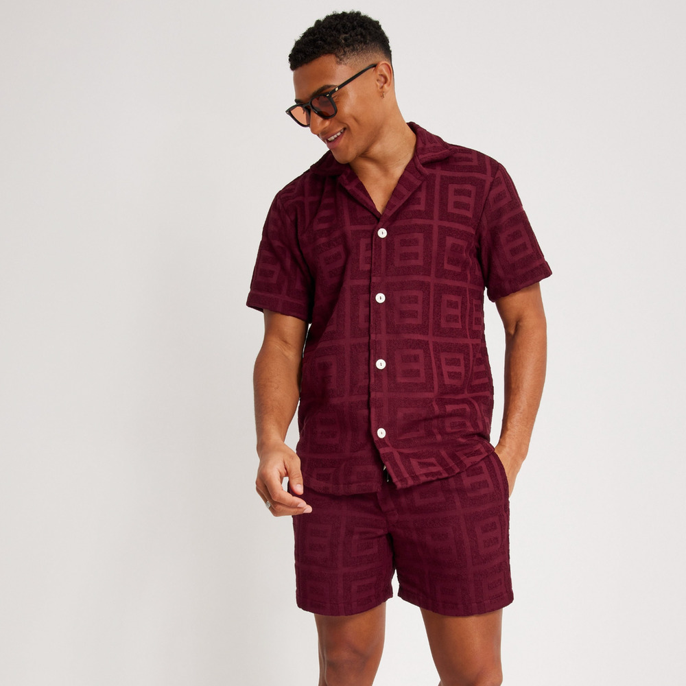 OAS Burgundy Casual Button Down Shirt